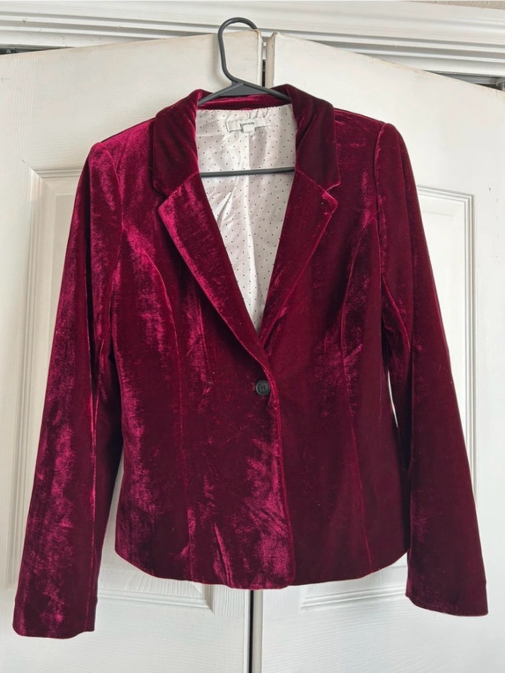 Kensie Velvet Blazer Jacket - Burgundy